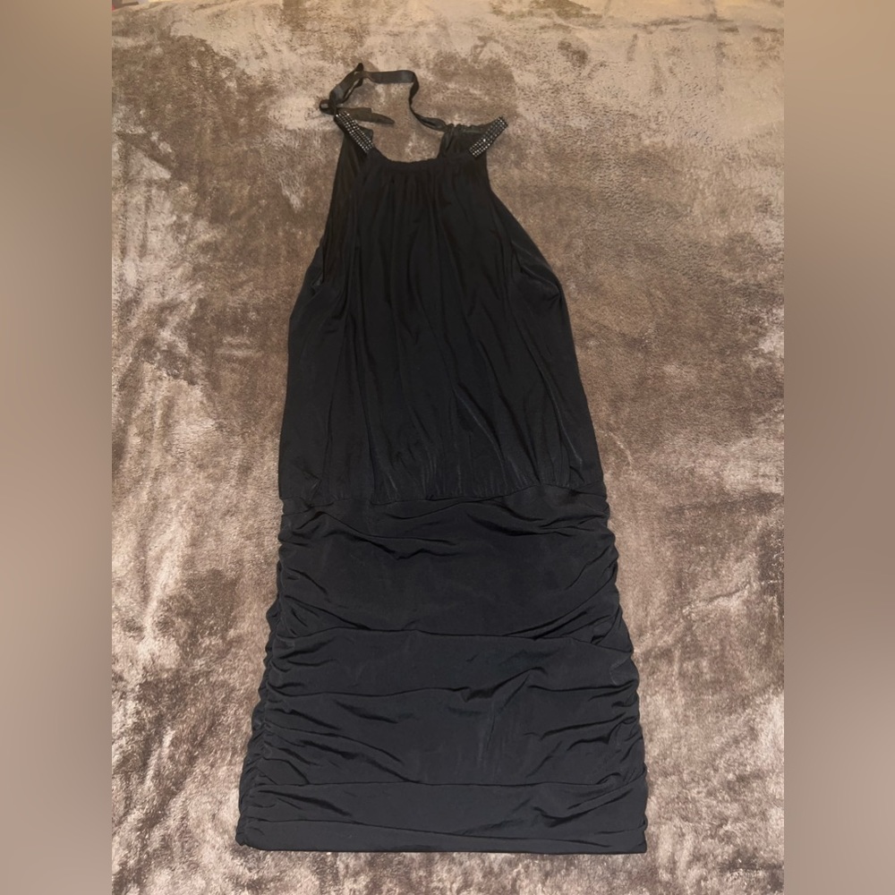 Black dress with gems around the neckline 🖤